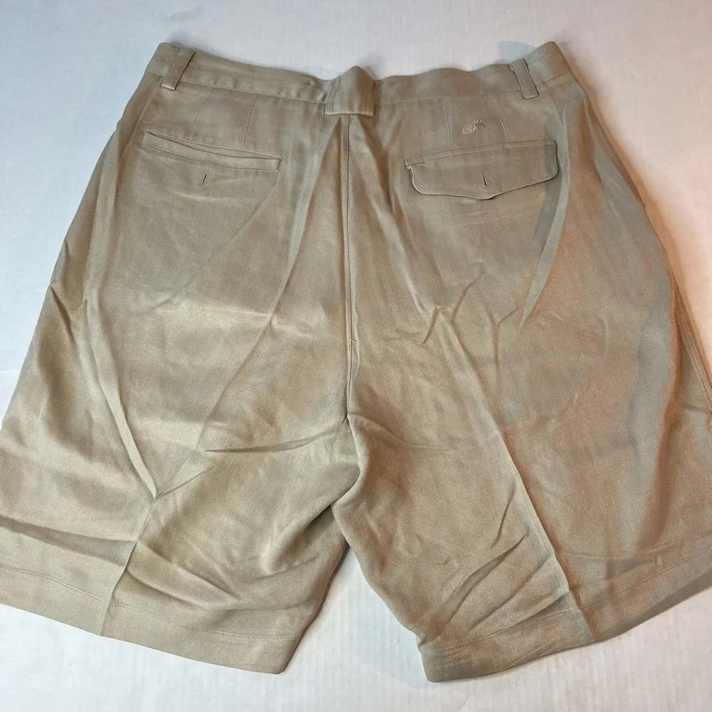 Caribbean Sz 34 Khaki 100% Silk Relaxed‎ Fit